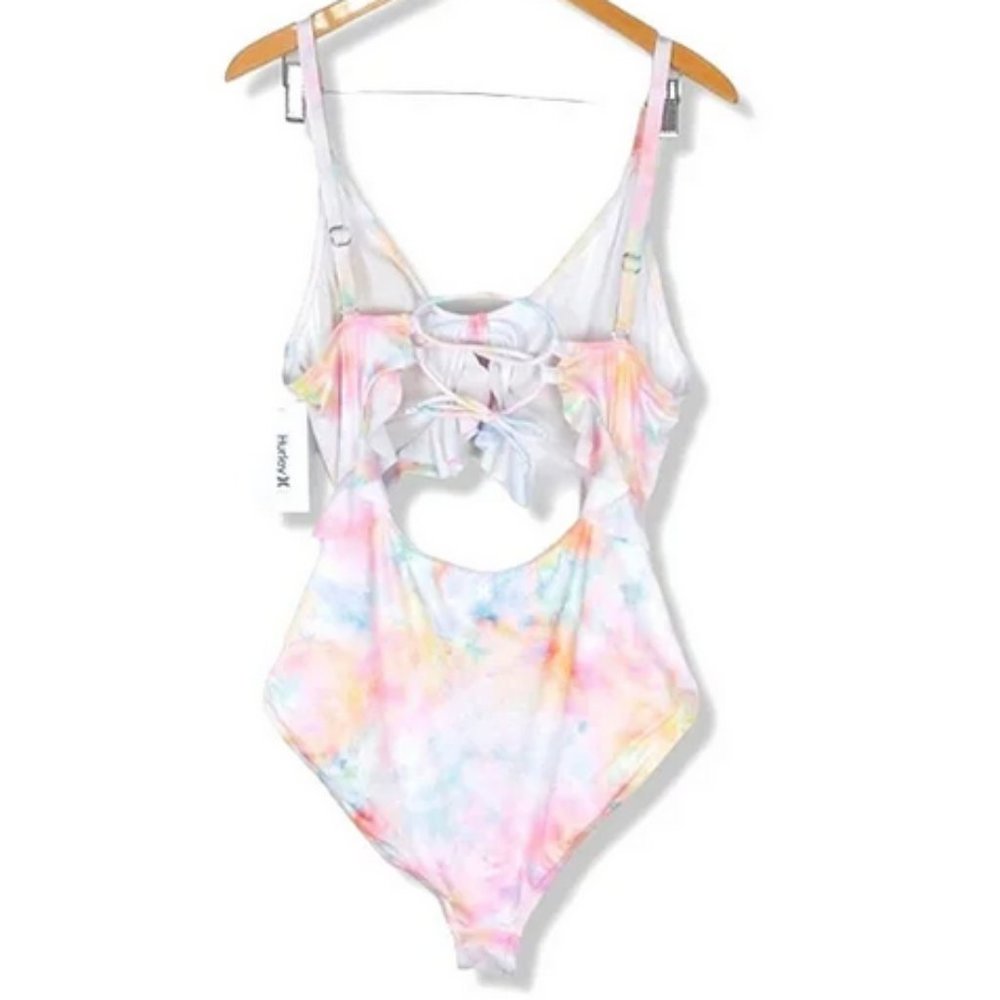 NWT Hurley One-Piece Cut Out Tie Dye Lined Swimsuit - Picture 3 of 9